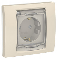 8. SE Unica New Беж Розетка 1-я з/к, со шторками, с крышкой IP44 NU003744, 8. SE Unica New Беж Розетка 1-я з/к, со шторками, с крышкой IP44 NU003744,
