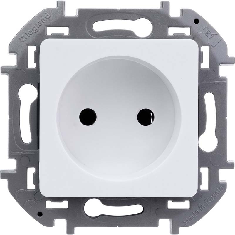 1. 673710 Legrand Inspiria Белая Розетка БЕЗ З/К (механизм) (20)