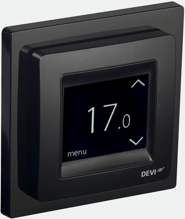 Терморегулятор DeviReg Touch c датчиком пола и воздуха 16A черный.,