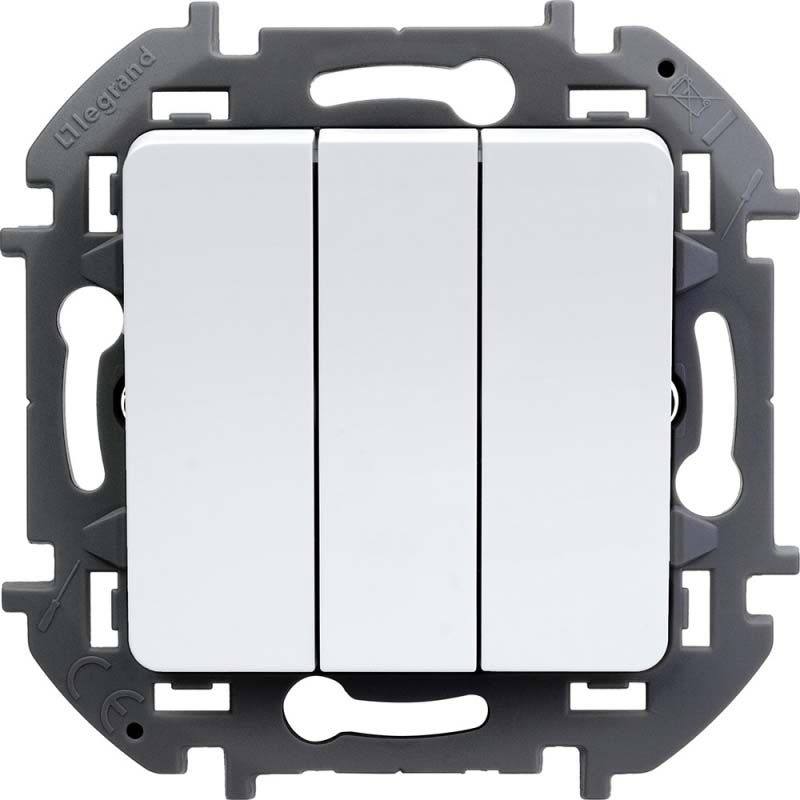 3. 673640 Legrand Inspiria Белый Выключатель 3-кл. (механизм) (5)