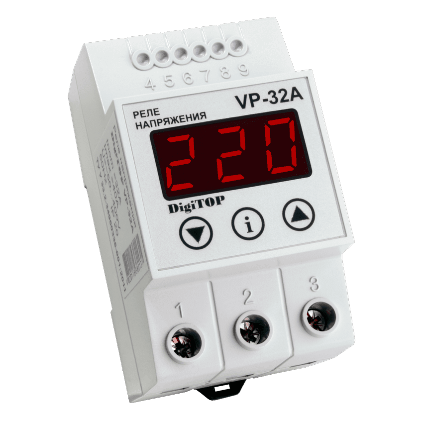Vp-32A Реле напряжения DigiTOP 32A (max 40A),