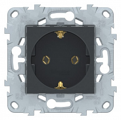 2. SE Unica New Антрацит Розетка 1-я з/к (механизм) NU503654, 2. SE Unica New Антрацит Розетка 1-я з/к (механизм) NU503654,