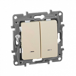 672304 Legrand Etika БЕЖ Выключатель 2-кл. с подсветкой (механизм) (10), 672304 Legrand Etika БЕЖ Выключатель 2-кл. с подсветкой (механизм) (10),