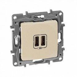 672394 Legrand Etika БЕЖ Розетка 2-ая USB 240В/5В 2400мА (механизм), 672394 Legrand Etika БЕЖ Розетка 2-ая USB 240В/5В 2400мА (механизм),