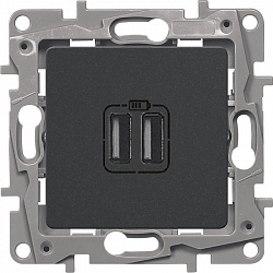 672694 Legrand Etika �������� ������� 2-�� USB 240�/5� 2400�� (��������),