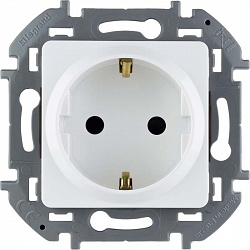 3. 673730 Legrand Inspiria Белая Розетка с З/К, со шторками (механизм) (20) 3. 673730 Legrand Inspiria Белая Розетка с З/К, со шторками (механизм) (20)