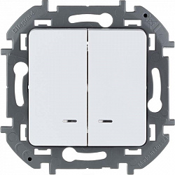 5. 673630 Legrand Inspiria Белый Выключатель 2-кл. с подсветкой (механизм) (10) 5. 673630 Legrand Inspiria Белый Выключатель 2-кл. с подсветкой (механизм) (10)