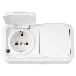 Bylectrica iP54 Розетка 2-я с крышкой с з/к о/у РА16-303 (30) Bylectrica iP54 Розетка 2-я с крышкой с з/к о/у РА16-303 (30)