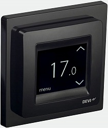 Терморегулятор DeviReg Touch c датчиком пола и воздуха 16A черный., Терморегулятор DeviReg Touch c датчиком пола и воздуха 16A черный.,