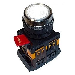 Кнопка АBLF - d22мм. Белый неон 1з+1р Кнопка АBLF - d22мм. Белый неон 1з+1р